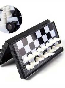 1pc Portable Magnetic Mini Chess-Foldable Lightweight Plastic Board Game, Suitable For Family Gatherings, Birthday Parties And Outdoor Games-Very Suitable For Parties, Weddings And Festivals.