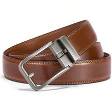 BOSTANTEN Belt Men Leather Reversible Belts Men 1 3/8 Casual Dress Pants, Two-In-One Belt - 007-深棕色 - 查看 8