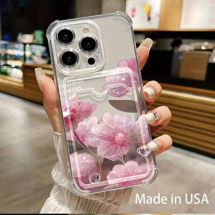 Funda para móvil con ranura para tarjetas. Compatible con phone 16, 15, 14, 13, 12 y 11. Permite guardar tarjetas y fotos. Diseño elegante y sencillo, transparente, esquinas reforzadas, anticaídas, con orificios para tarjetas. - Colores mixtos 1 - Ver 1