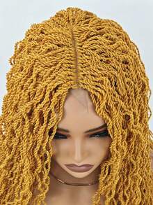 28" Micro Senegal Twist Box Braided Wig – Glueless Lace Front Synthetic Knotless Braids For  (#613, Honey Yellow) - SYellow - View 10