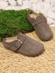 New Round Toe Non-Slip Soft Bottom Slip-On Casual Flats For Boys & Girls, Suitable For Spring & Summer - Grey - View 5