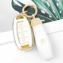 For H Y U N D A I Key Fob Cover - Durable TPU Case For Elantra GT, For Kona, For Palisade, For Venue, For Veloster - 4-Button Design Car Key Accessory Exquisite High-End Keybag Suitable For Both Men And Women - Keychain 6 - View 4
