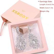 1 Pair Prom Drop Chandelier Earrings For Women Dangling Bling Hypoallergenic Large Rhinestone Earrings Formal Wedding Jewelry - 銀色 - 查看 3