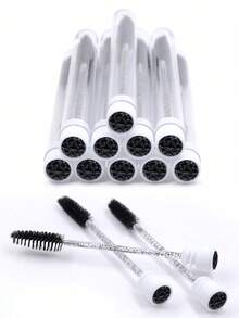 Waloshow Bộ cọ trang điểm mi giả kim cương 1-10-20-30-40-50 chiếc, cọ chuốt mascara nối mi với đầu cọ thay thế, cọ trang điểm kim cương sáng bóng chống bụi. - Nhiều màu - Xem 6