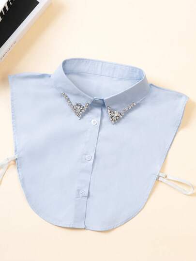 1pc Women's White Handmade Pearl Decor Detachable Collar, Versatile For Casual & Formal Wear