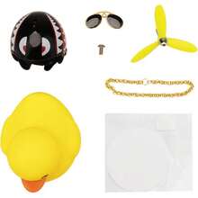 1pc Fashionable Small Yellow Duck Motorcycle & Bicycle Mounted Decoration, Windmill Wind Chime - Multicolor - View 5