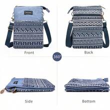 Small Crossbody Bag For Women Mobile Phone Purse National Pattern Shoulder Bag Handbags Coin Pouch For Women - W Blue - View 2