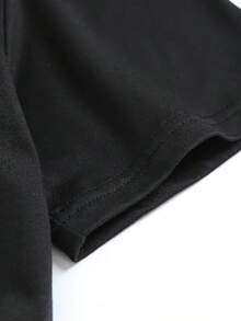 Fashionable Womens Graphic Print T-Shirt - Casual Short Sleeve Crew Neck Top - Lightweight & Breathable For Spring & Summer Wardrobe - Black - View 4