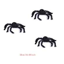 1/3 件 30 厘米/50 厘米/75 厘米万圣节蜘蛛装饰道具，逼真的毛绒蜘蛛装饰，适合万圣节、亡灵节、派对、花园