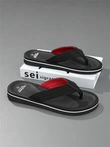 Summer Stylish Men Flip Flops, Comfortable Slip-On Thong Sandals For Indoor & Outdoor Beach Wear, Shower Shoes