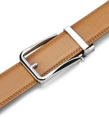 BOSTANTEN Belt Men Leather Reversible Belts Men 1 3/8 Casual Dress Pants, Two-In-One Belt - 012-銀色+棕色 - 查看 8