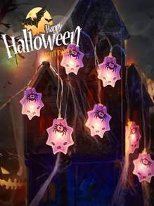 10 Lights/20 Lights Purple Spider Web Light String, Holiday Decoration, Halloween, Purple Spider Web LED Light String, Suitable For Shopping Malls, Indoor, Home, Windows, Rooms, Gifts, Parties, Halloween Decor Light Home Decor Party Decor Halloween Decoration Room Decor Halloween Garden Decor For Gift Fairy