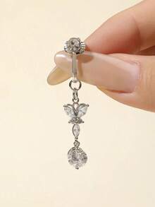 Non-Piercing Butterfly Fake Belly Piercing Butterfly Clip On Umbilical Navel Fake Piercing Fake Clip