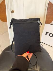 YOONI Solid Color Minimalist Crossbody Phone Wallet Korean Artistic Small Shoulder Bag Versatile Portable Coin Purse Suitable For Daily Use And Lightening Carrying Load For Women Wallet Purse Wallet