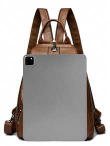 2026 Multifunctional Women Leather Backpacks Casual Backpack For Teenager Girls School Chest Bag Travel Bagpack Ladies Sac Back Pack - Brown - View 6