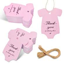 50pcs Pink Clothing Gift Tags With Strings, Suitable For Thanksgiving Gifts, Gender Reveal Party Favors, Wedding, Graduation, Birthday And Anniversary Decorations. Princess Themed Paper Tags Fit For Christmas, Halloween, Valentine S Day, Mother S Day, Graduation Decorations