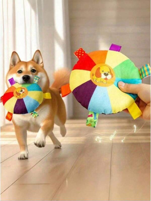 1 Dog Toy - Cartoon Pattern, Suitable For All Breeds Of Interactive Battery Free Sound Toys, Durable Puppy Games And Training Game Accessories