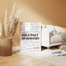 1pc Daily Affirmations Wall Art Picture Prints Canvas Paintings Girls Affirmation Poster Positive Quote Decor For Bedroom,Living Room,Teen Girl Room Decor No Framed
