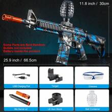 Elektryczny pistolet-zabawka M416 z żelowymi kulkami, szybko ładujący się, w żywych kolorach, letnia zabawka wodna na zewnątrz, idealna na imprezy przy basenie, bitwy na podwórku i rodzinną zabawę zespołową (bez żelowych kulek w zestawie)