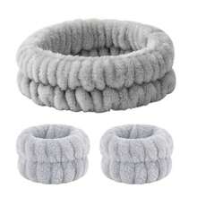 3PCS Plush Face/Wrist Headband Set, Washing Face & Mask Applying Sleeve Guard, Headband For Facial Skincare, Yoga, Exercise,Skincare Headband,Beauty,Skin Care Products,Spa,Self Care,Skin Care Tools,Face Care,Esthetician Supplies,Skin,Face Wash,Facial - Multicolor - View 8