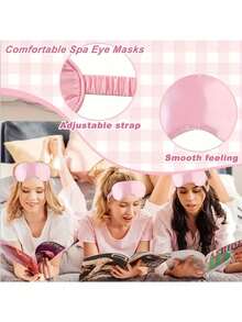 Styling Tool Silky Gift Set, Silky Sleeping Eye Mask, Female Face Massager Massage Stick, Hair Tie, Silky Gift Bag, Sleepover Party Essentials Pack For Women Birthday Favors- Polyester Spa Party Supplies - Pink Non-Electric Facial Cleansing Tools , And Storage Bag For Bachelor Party, Sleepover, Suitable For Women'S Party, Wedding Favor, Holiday Gifts, Anniversary, Birthday Present,Back To School - Pink - View 2