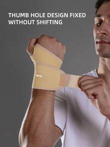 VBOSI 1 chiếc băng quấn cổ tay bằng neoprene có thể điều chỉnh - Nhẹ và thoáng khí với các lỗ thông gió, thiết kế unisex lý tưởng cho việc nâng tạ và đạp xe. - Màu be - Xem 5