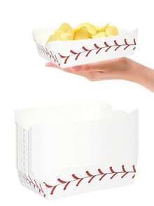 10 piezas/20 piezas/50 piezas Bandejas de papel desechables con estilo de béisbol para servir alimentos, bandejas en forma de barco para juegos deportivos, fiestas, servir alimentos, verde, para el hogar, bar, restaurante, juegos deportivos, decoración de fiesta de cumpleaños