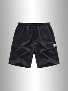 男士训练工装短裤 - 1 条轻质冰丝面料，宽松抽绳，适合健身、慢跑和休闲穿着