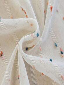 新款法式亚麻薄纱窗帘，彩虹糖纱刺绣 - 多功能杆设计，适合所有季节客厅、卧室、阳台装饰和餐厅窗帘