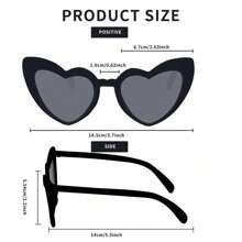 pokemon 1 pieza Nuevas gafas de sol con forma de corazón, diseño único, para hombres y mujeres, apropiadas para fiestas europeas y americanas, para famosos en línea y fotos callejeras