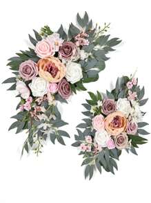 1 Set/Metal Arch Background Bracket Set With Cover Faux Flower Arch Decoration (Approx. 2m+1.8m) Gold Wedding Arch Bracket Balloon Arch Frame For Birthday Party Gender Reveal Ceremony Halloween Christmas Anniversary Arch Decoration Supplies.