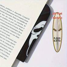 Marque-page en acrylique - Thème noir et blanc d'horreur avec un cri. Accessoires de lecture, avec glands, cadeau d'Halloween parfait pour les amis, les collègues et les fans d'horreur. Fournitures de bureau design crâne, fournitures de bureau quotidiennes, couvertures et accessoires de livres, marque-pages. Décoration d'Halloween, décoration d'automne, décoration de chambre, décoration d'automne