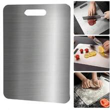 Edelstahl Schneidebrett, beidseitig verwendbares Hackbrett, dickes schimmelresistentes Schneidebrett für den Hausgebrauch, Teigknetblock (zufällige Farbe & Stil)