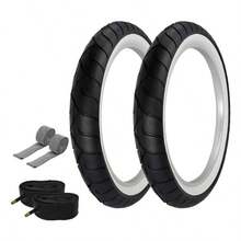 Pair Of Bicycle TIRE Fat Bike BMX/Electric Slick Clincher TIRE In 24 X 4.1/4 Black/White SIDEWALL(2) Tires W/Tubes  Rim Strips P1077