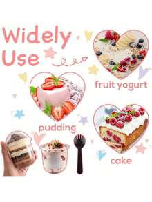 100pcs Transparent Plastic Cups With Lids, Crystal PET Material, Suitable For Desserts, Parfaits, One-Time Party Cups, Can Hold Fruits, Ice Cream, Cupcakes, Chilled Beverages, Also Can Be Used As School Supplies, Food Bags, Food Boxes To Hold Candies, Chocolates, Cookies, Ideal For Halloween Or Christmas Parties - Multicolor - View 3