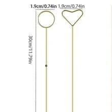 20 piezas de soportes metálicos para tarjetas con diseño floral, soporte para fotos con forma de flor en corazón dorado, adecuado para bodas, fiestas de cumpleaños