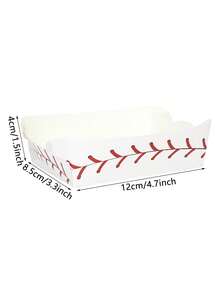 10 piezas/20 piezas/50 piezas Bandejas de papel desechables con estilo de béisbol para servir alimentos, bandejas en forma de barco para juegos deportivos, fiestas, servir alimentos, verde, para el hogar, bar, restaurante, juegos deportivos, decoración de fiesta de cumpleaños
