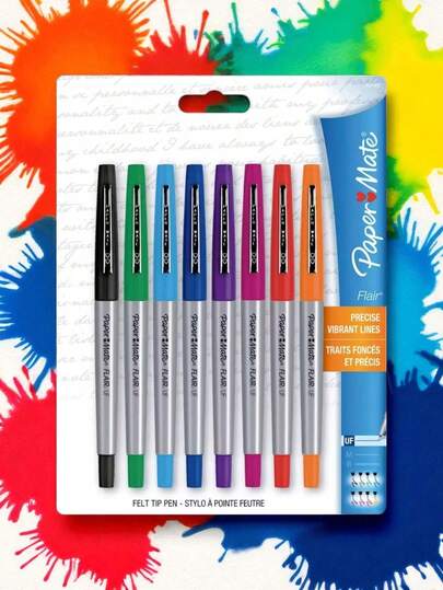  Plumones Paper Mate De Colores Surtidos 1 Paquete Con 8 Piezas punta Fina