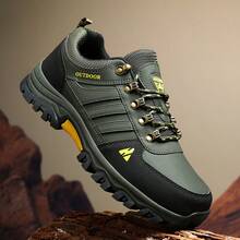 بوت رجالية جديدة منخفضة الرقبة، بوت مريحة للتنزه والصيد والمشي في الهواء الطلق، بوت رياضية وكاجوال للاستخدام اليومي - أخضر عسكري - مشاهدة 12