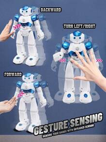 1 szt. Pilot do sterowania gestami Arlo Robot, programowalny inteligentny robot towarzyszący, ramię robota z możliwością swobodnego ruchu, świecące oczy, śpiewanie, taniec, programowanie, ładowalne światła LED, odpowiednie dla chłopców i dziewcząt w wieku 3-12 lat, prezent świąteczny