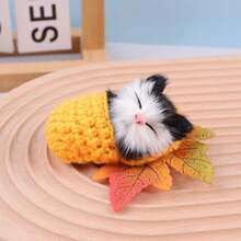 1pc 仿真猫玩具 可喵喵 可爱毛绒猫玩具 装饰物 拖鞋猫 毛绒公仔猫 - 粉色 - 查看 10