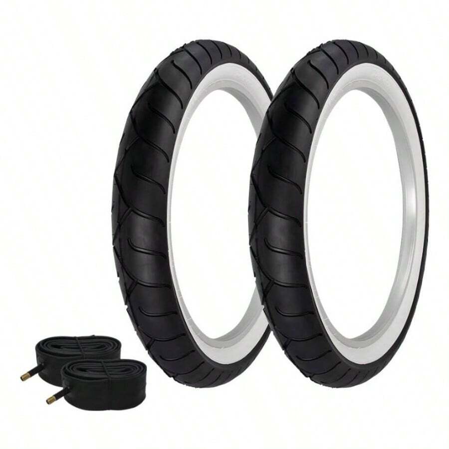 Pair Of Bicycle TIRE Fat Bike BMX/Electric Slick Clincher TIRE In 24 X 4.1/4 Black/White SIDEWALL(2) Tires W/Tubes P1077