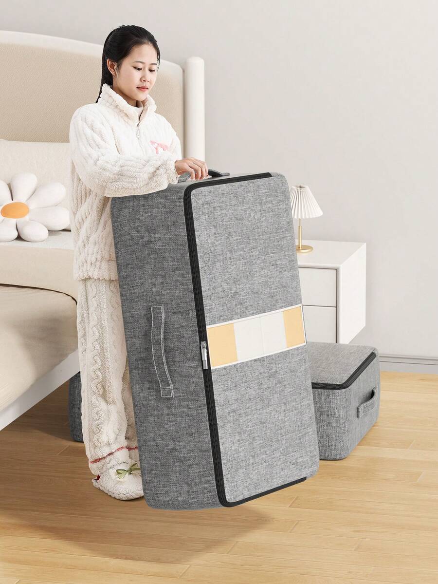 1 Túi đựng đồ dung tích lớn dưới gầm giường, tận dụng tối đa không gian dưới gầm giường, túi đựng đồ trên tủ, dễ dàng giải quyết vấn đề lưu trữ, túi đựng đồ phẳng, túi đựng đồ ngăn kéo, túi đựng chăn, túi đựng đồ chơi, túi phân loại quần áo, túi đựng đồ lặt vặt, chất liệu dày được lựa chọn cẩn thận, - Xám - Xem 1