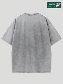 VHUTHK (230 Pure Cotton T-Shirt)  Way Too Much Print, Suitable For Men's Casual, Comfortable, And Fashionable T-Shirt, Street Style Cotton - Grey - View 2