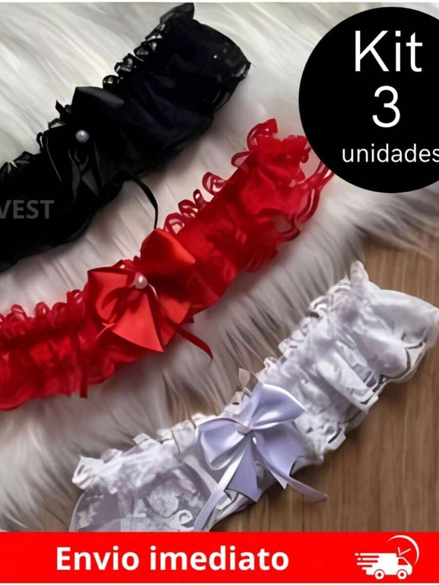 Kit 03 Sexy Lace Leggings Sensual Lingerie Fantasy Persex - 彩色 - 查看 1