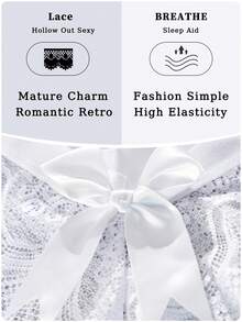 3-częściowe seksowne, słodkie, koronkowe stringi damskie z kokardką, półprzezroczysta bielizna z niskim stanem, czysty francuski, dojrzały urok, romantyczne majtki retro, lekkie, miękkie, wygodne, odpowiednie na prezenty do domu i na zewnątrz