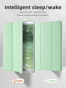 1pc Matcha Green Tri-Fold Tablet Case With Stylus Slot, TPU Soft Edge Full Protection, Magnetic Sleep/Wake, Compatible With IPad Mini4/Mini5/Mini6/Mini7/Air1/Air2/9.7/10.2/10.5/Air4/Air5/10.9/Pro11/10th/12.9/Air 11-In.(M2)-2024/Pro 11-In.(M4)-2024/IPad Air 11-Inch (M3) 2025 - Matcha Green - View 7