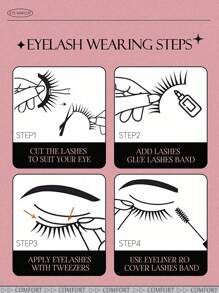 5 Pairs Cat Eye Black Line Russian Curl Natural Cross Eyelash Increase Eye Visual Size Suitable For Daily And Date Makeup Essentialeyelashes, Eyelash Extension