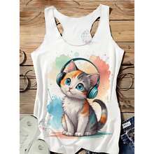 Women's Tank Top, KITTY FITNESS WOMAN, HORSE GIRL, RODEO, RIDING, WORKOUT, Fitness Fashion, Gym, Summer Fashion 2025 - 白色 - 查看 2
