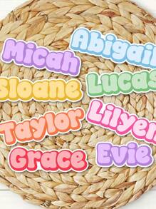 100/50/20/10/1 Pc Customized Name Personalized Stickers - Cartoon Font - Colorful And Variegated Personalized Laptop Stickers, Water Bottle Name Stickers - Suitable For Holiday Gifts, Daily Decorations, Notebook Stickers, Candy Baking Packaging Bag Decorations, School Supplies, Back To School, Multi-Functional, Ornamental, Reusable, Modern, Colorful, Cute, Vintage, Cartoon, Kawaii, Custom, Personalized, Unique, Customized, Workers, Clients, Students, For Business/Work/ Office, For School, Desert Fall Cozy